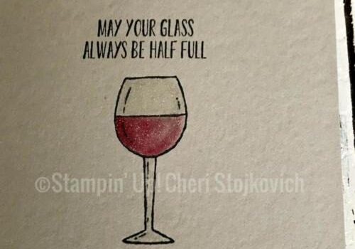 Wine glass illustration with positive quote
